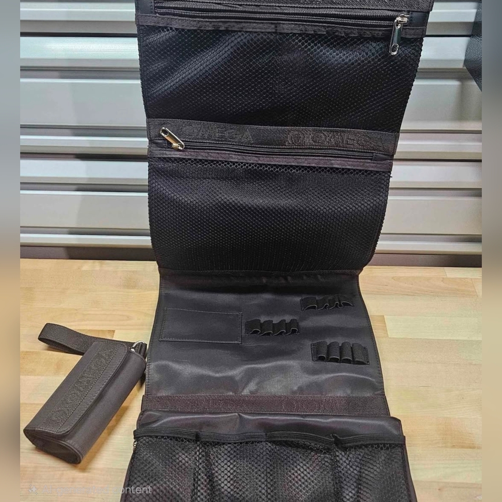 Omega toiletry bag/ travel pouch. Extendeble and has a hanging hook. Vintage - Picture 4 of 7